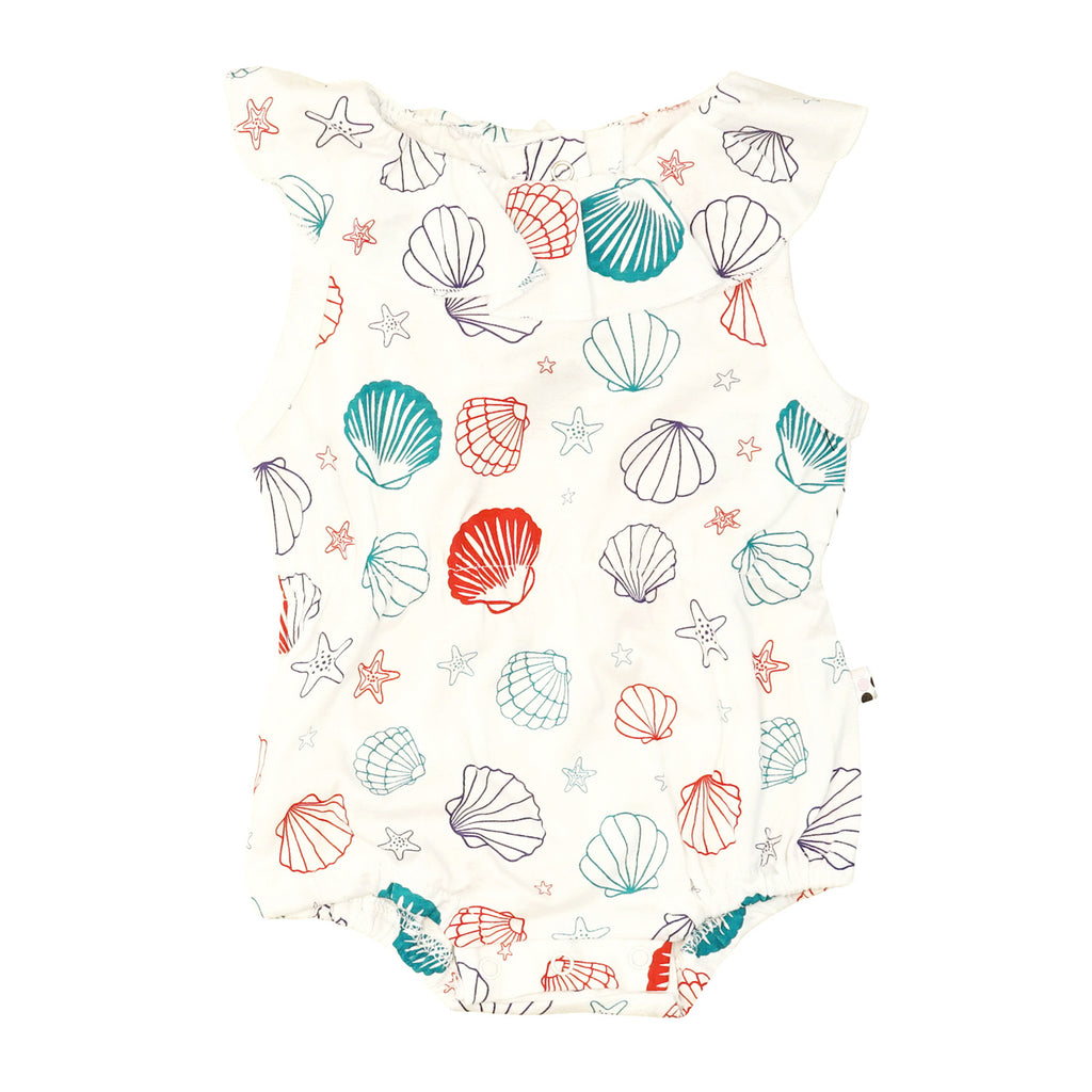 babysoy organic peter pan Princess Tank Onesie/Romper bodysuit for newborn sea shells