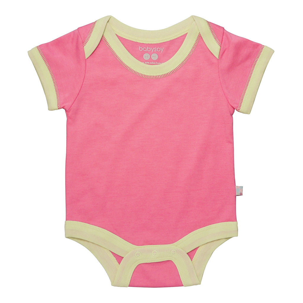 Babysoy Organic Basic Short Sleeve Onesie Bodysuit pink
