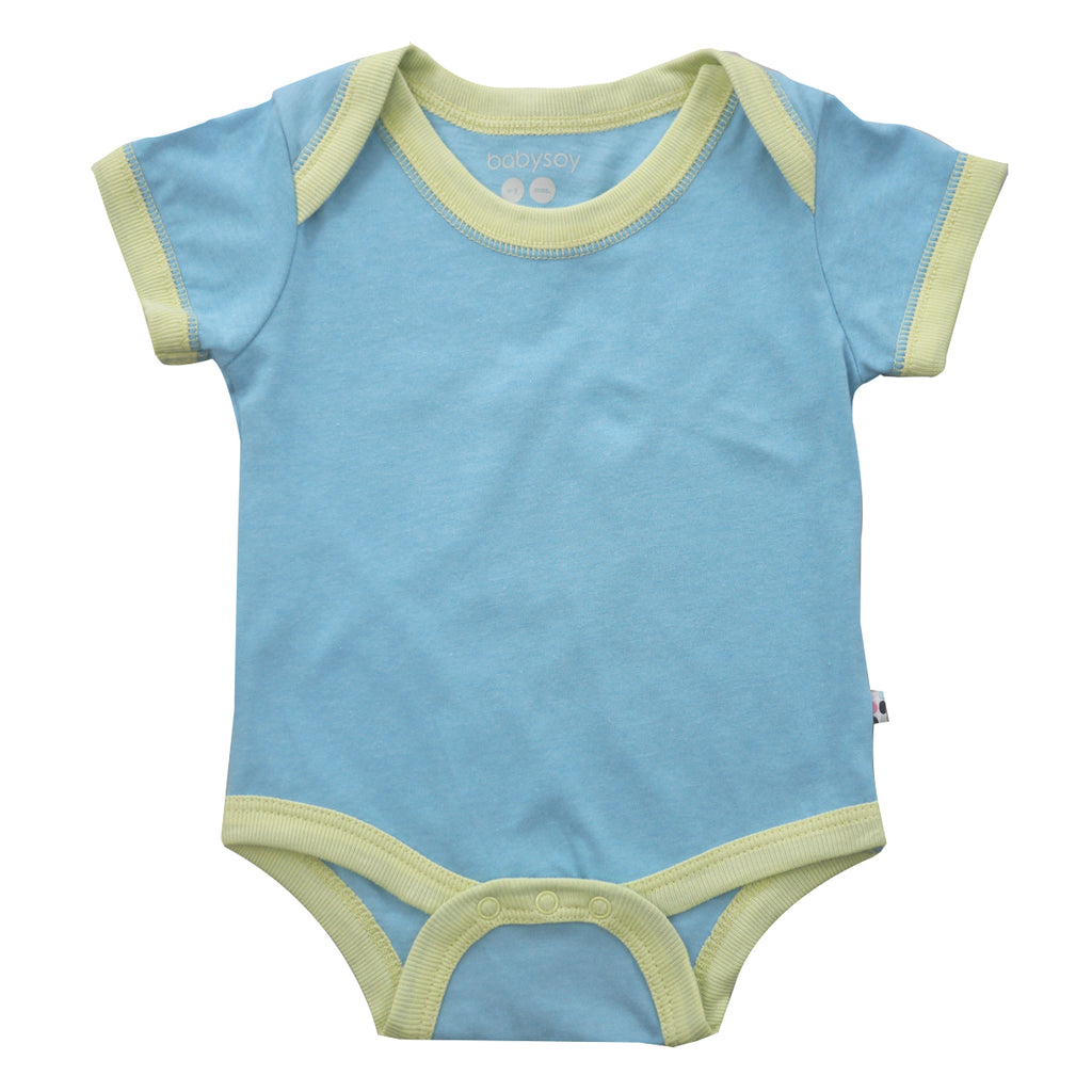 Babysoy Organic Basic Short Sleeve Onesie Bodysuit ocean blue