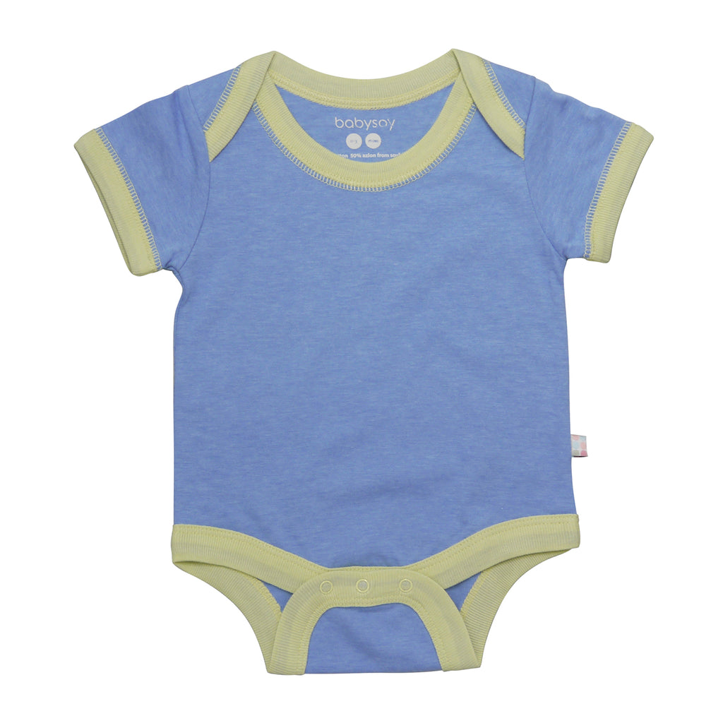 Babysoy Organic Basic Short Sleeve Onesie Bodysuit lake blue