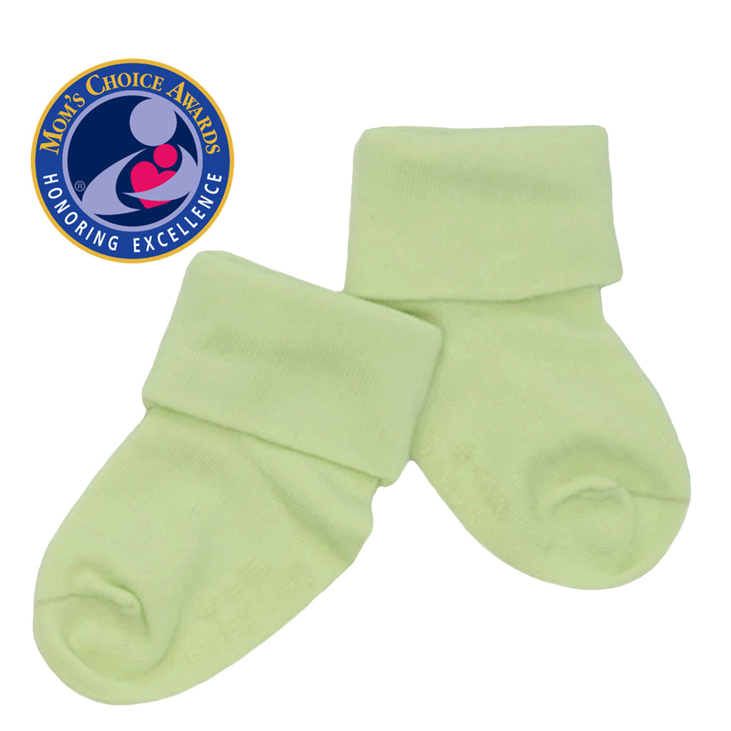 Babysoy organic Baby Socks Solid color 0-6 Months in tea green
