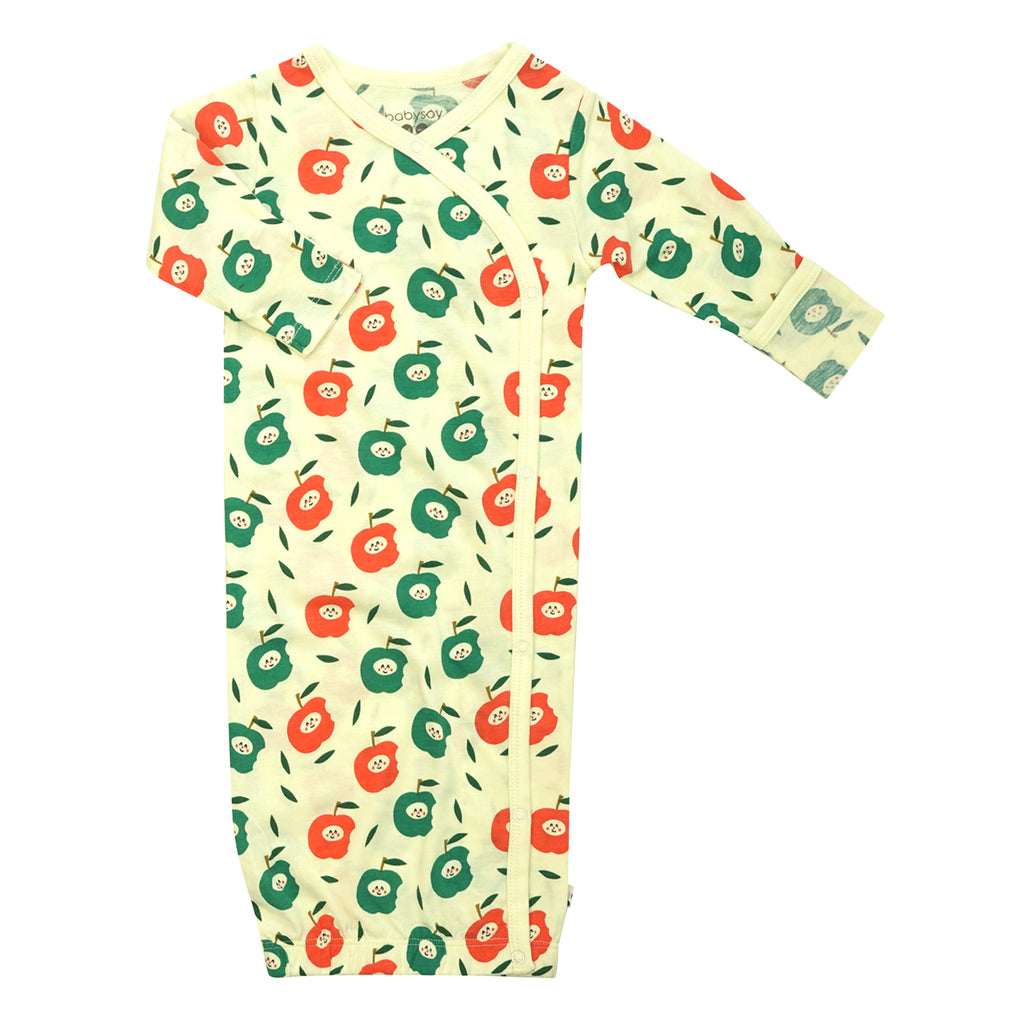 Organic Baby Lightweight Kimono Gown Sleeper Sacks for newborn apples