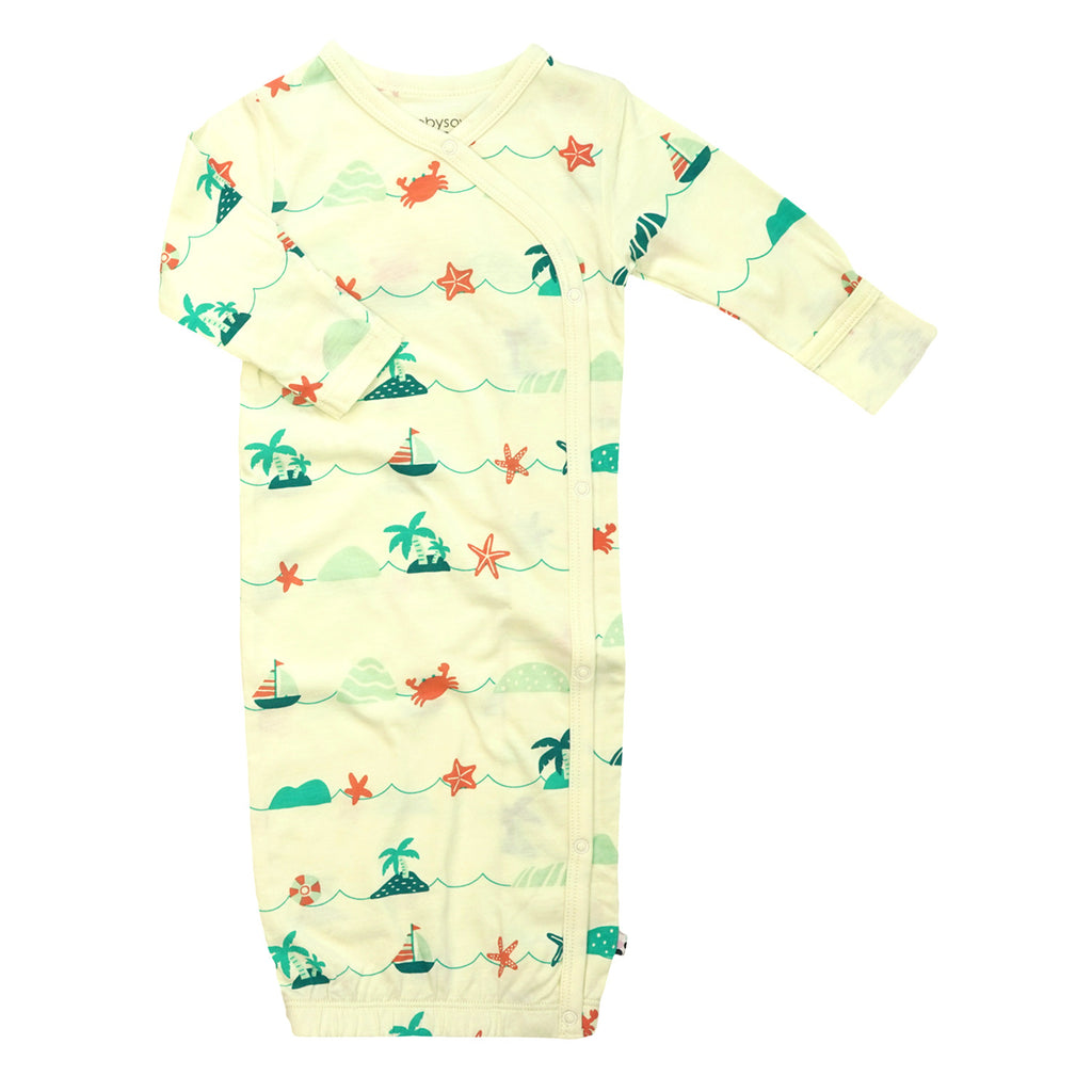 Organic Baby Lightweight Kimono Gown Sleeper Sacks for newborn sea