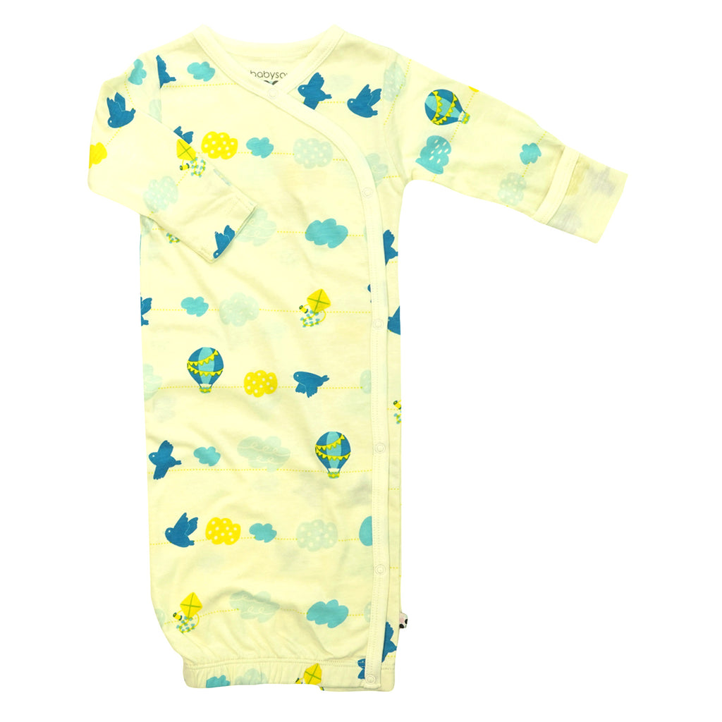 Organic Baby Lightweight Kimono Gown Sleeper Sacks for newborn sky blue