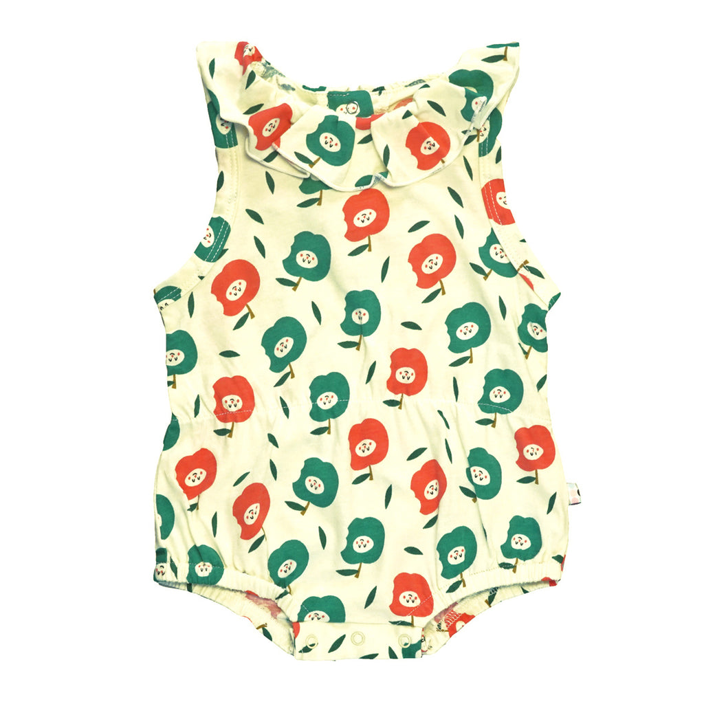 babysoy organic peter pan Princess Tank Onesie/Romper bodysuit for newborn apples pattern