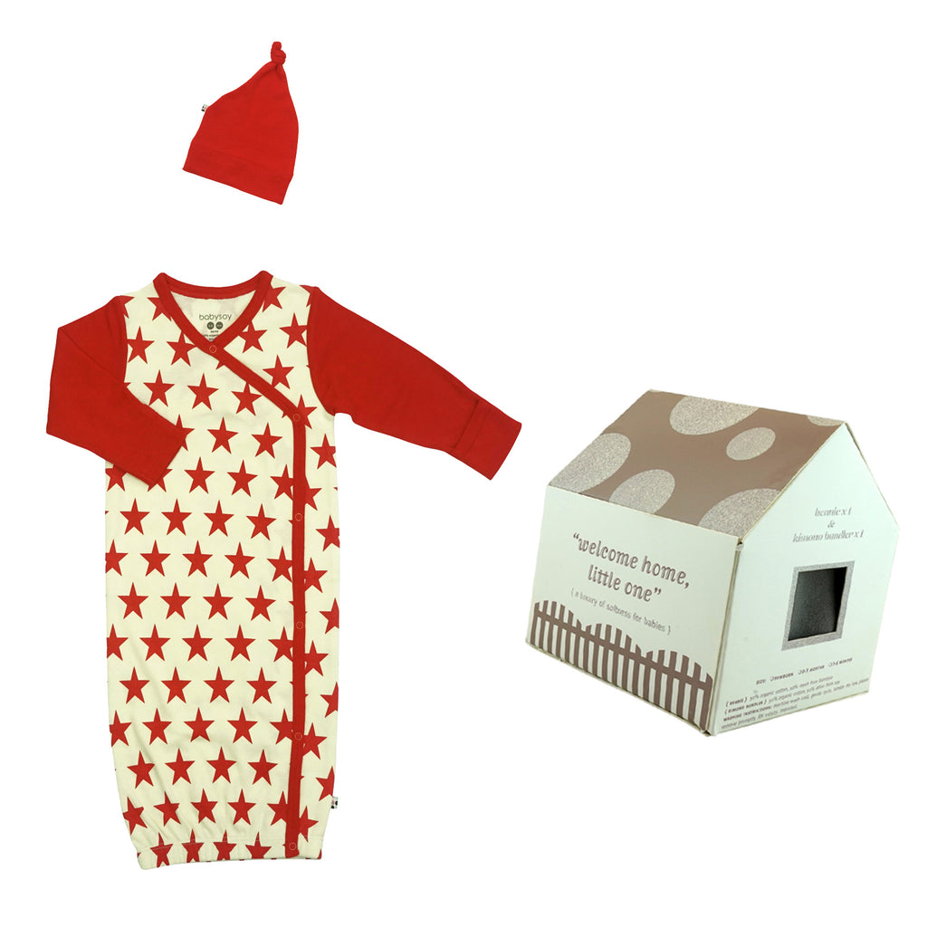 Babysoy Kimono Gown & Hat Holiday Sets