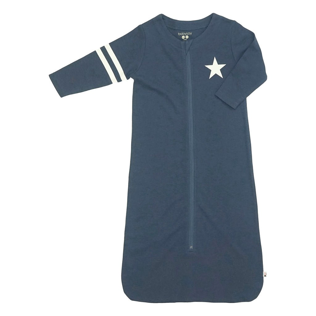 All-Star Long Sleeve Sleeper Sacks Baby wearable blanket with sleeves in Indigo blue