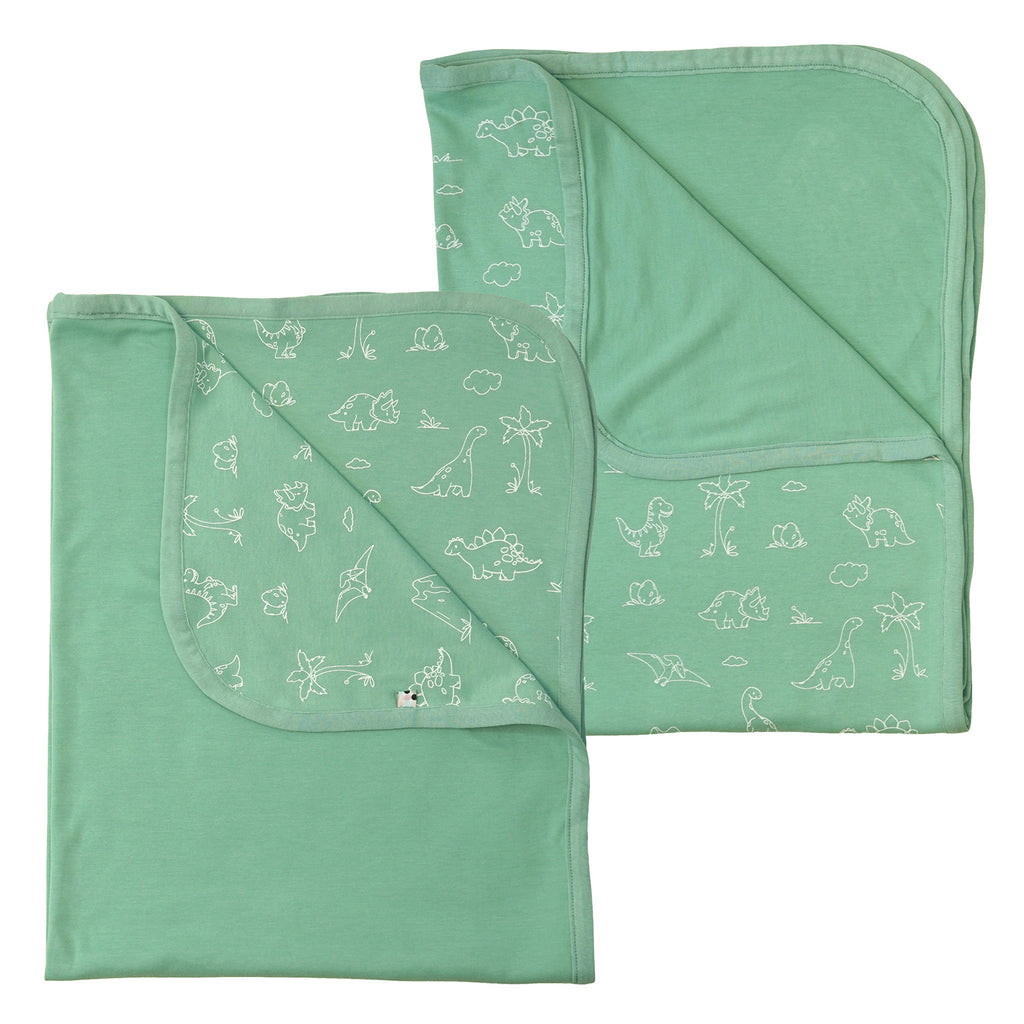 Solid Colored & pattern print Baby and Toddler Reversible Security Blankets in dinosaurs dragonfly green 