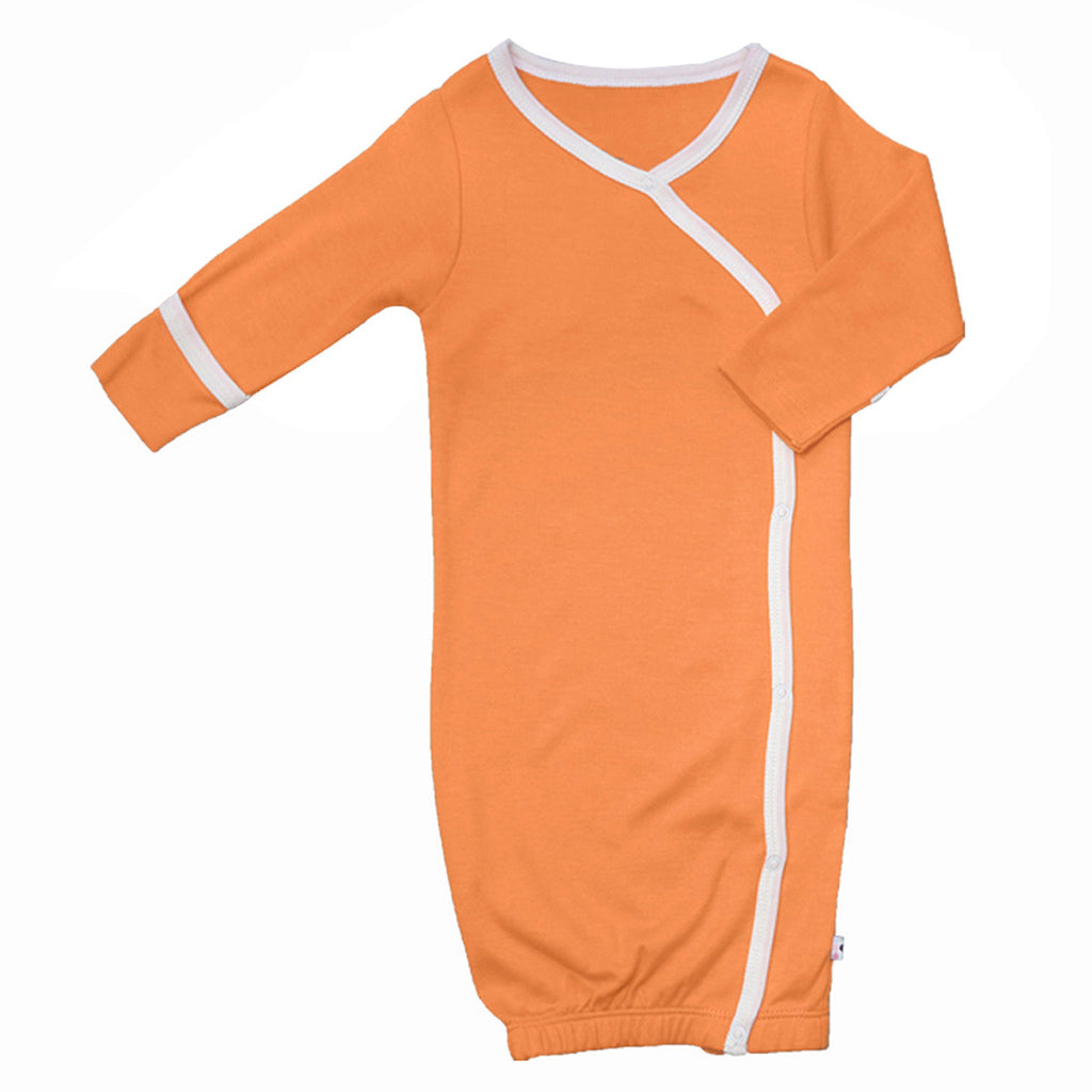Babysoy Organic Baby Eco Kimono Gown/Sleep Sack Bundler with Snaps Orange Boys 0-3 Months