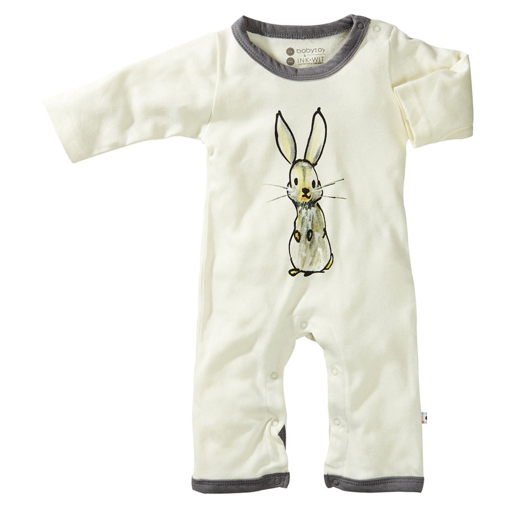 Babysoy x Jane Goodall - Rabbit Collection long sleeve onesie one piece baby