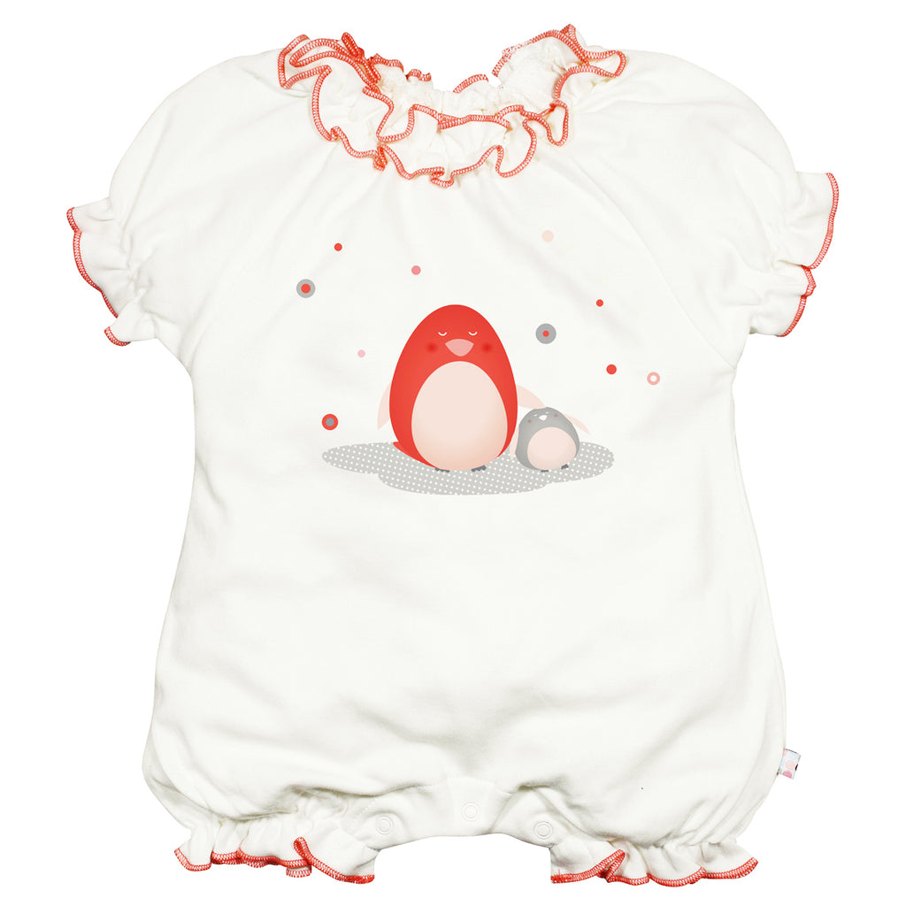 Baby animal Print short sleeve princess bubble Romper penguin 3-6 Months