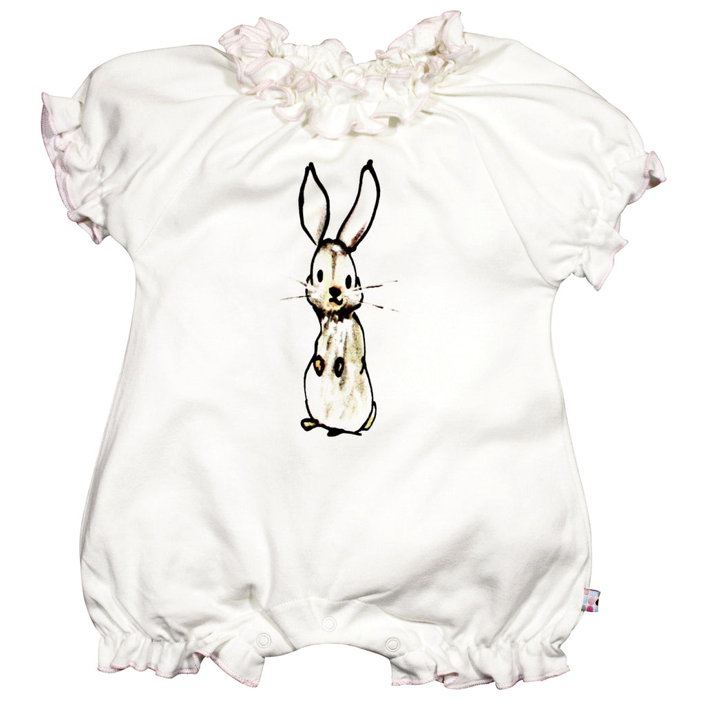 Baby animal Print short sleeve princess bubble Romper rabbit
