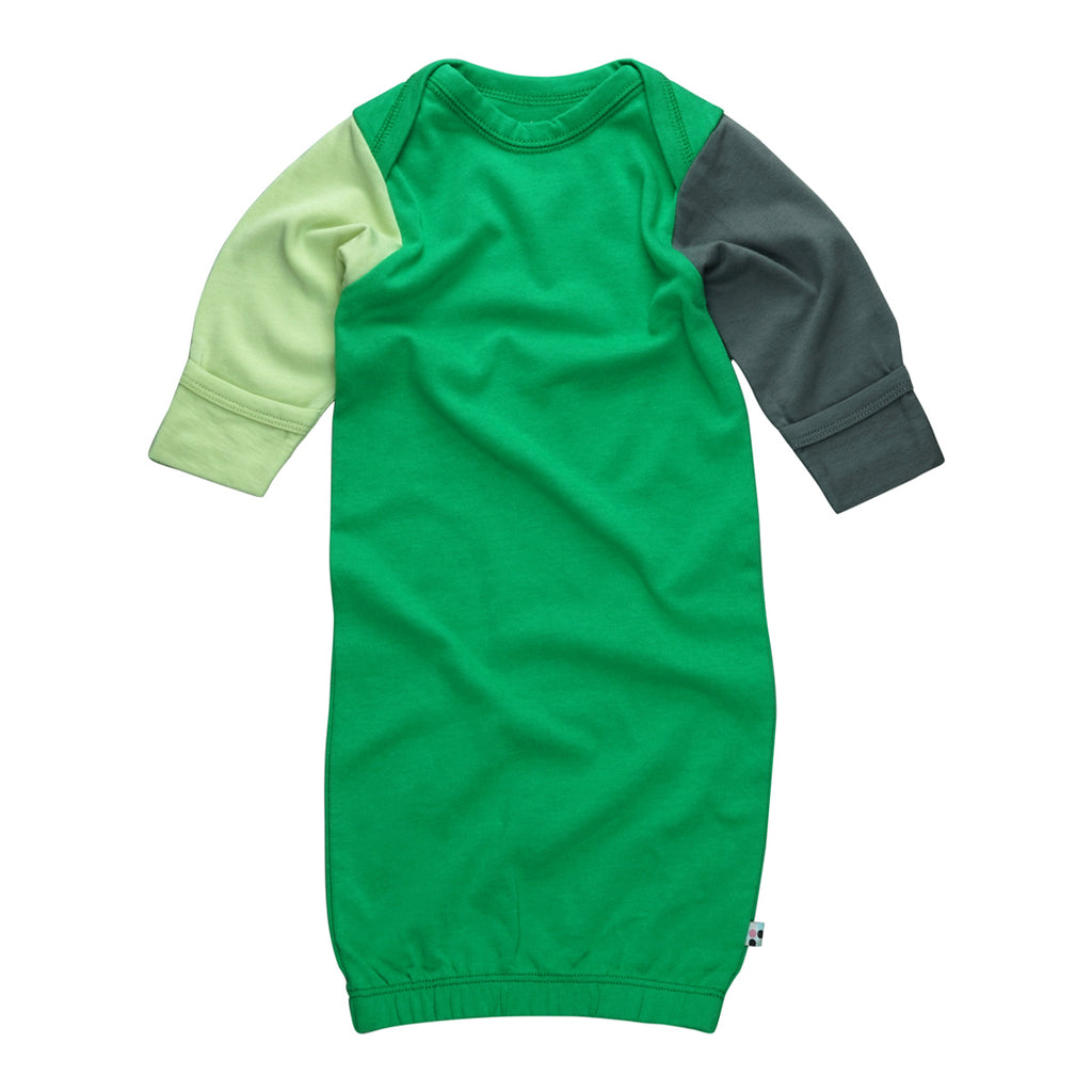 Organic Baby Color Block Newborn Sleeper Gown Sleep Sacks Fern Green 0-3 Months