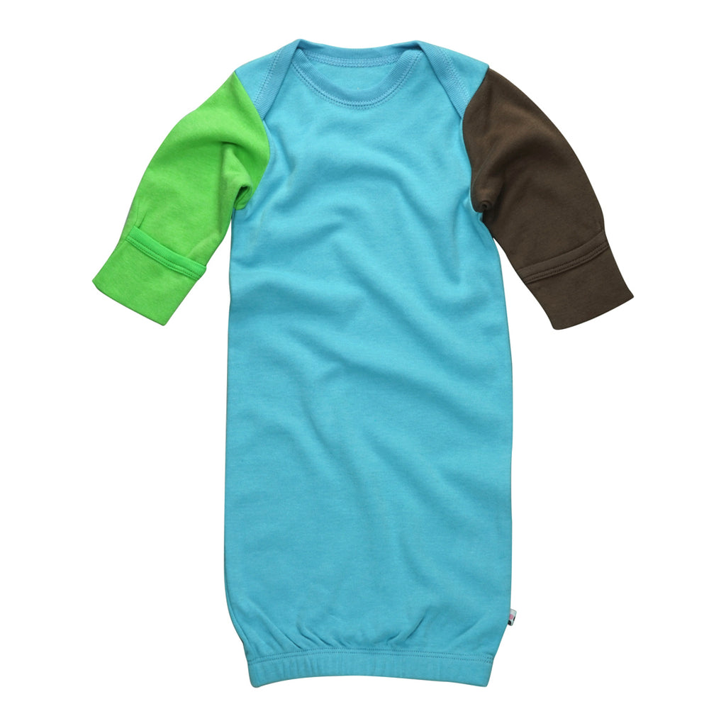 Organic Baby Color Block Newborn Sleeper Gown Sleep Sacks Blue 0-3 Months