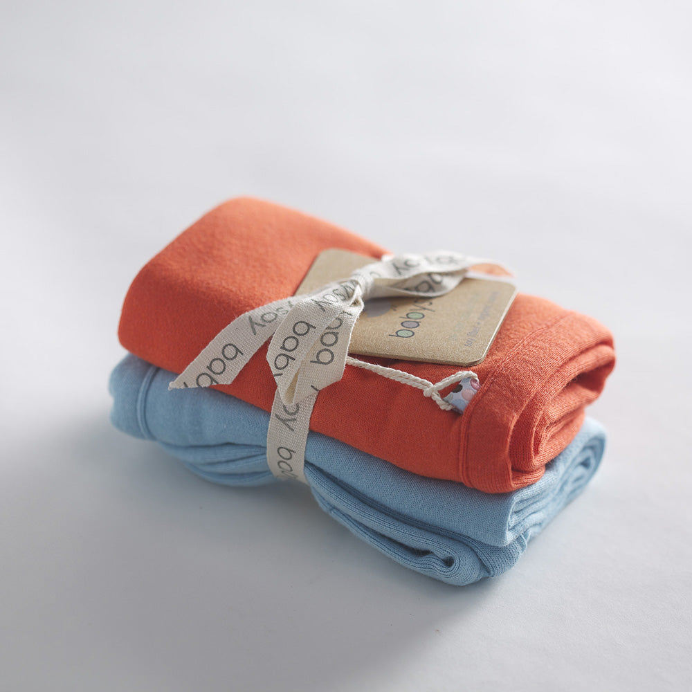 Modern Solid Colored Burpie/Burp Cloth Sets in Tomato red and sky blue
