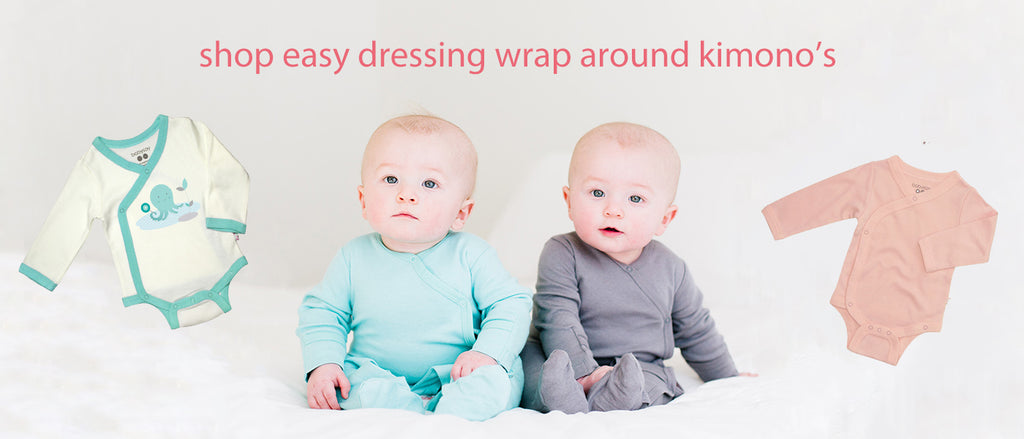 shop babysoy's wrap around kimono styles baby bodysuits, newborn onesie, infant footie, kimono tee for toddlers that makes dressing babies an easy job