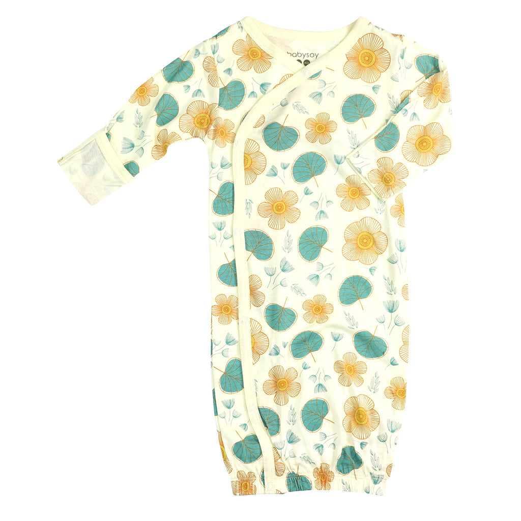 Organic Baby Lightweight Kimono Gown Sleeper Sacks for newborn spring blossom 3-6 months