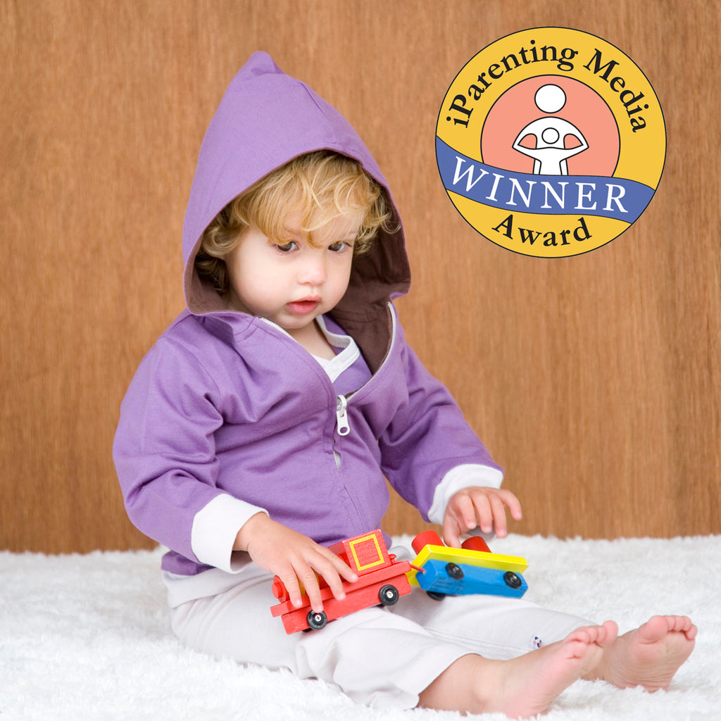 Babysoy Basic Reversible Baby Toddler Zipper Lightweight Hoodie in Purple Brown