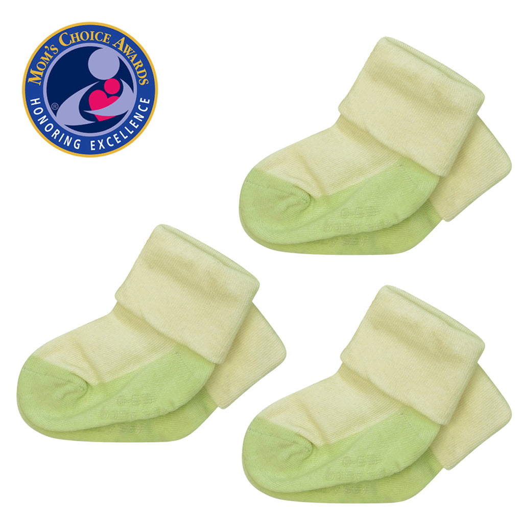 Babysoy Signature Stay on Socks- Set of 3 in soy and tea green