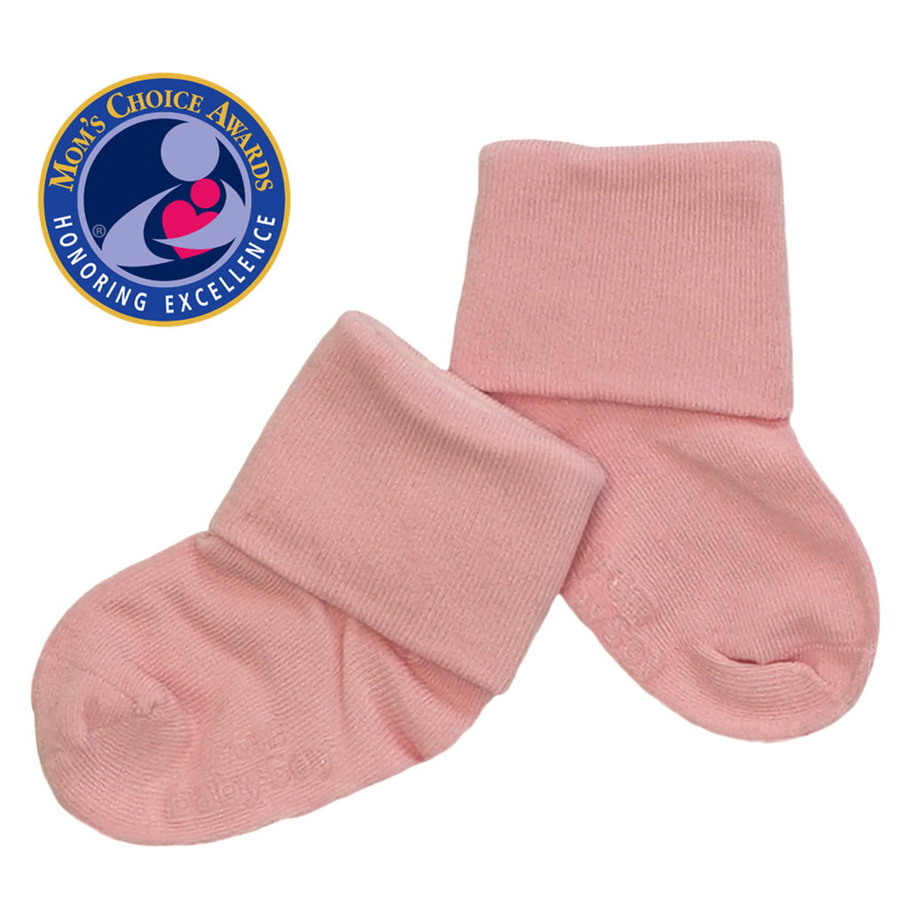 Babysoy Baby Socks Solid color 0-6 Months in pink petal