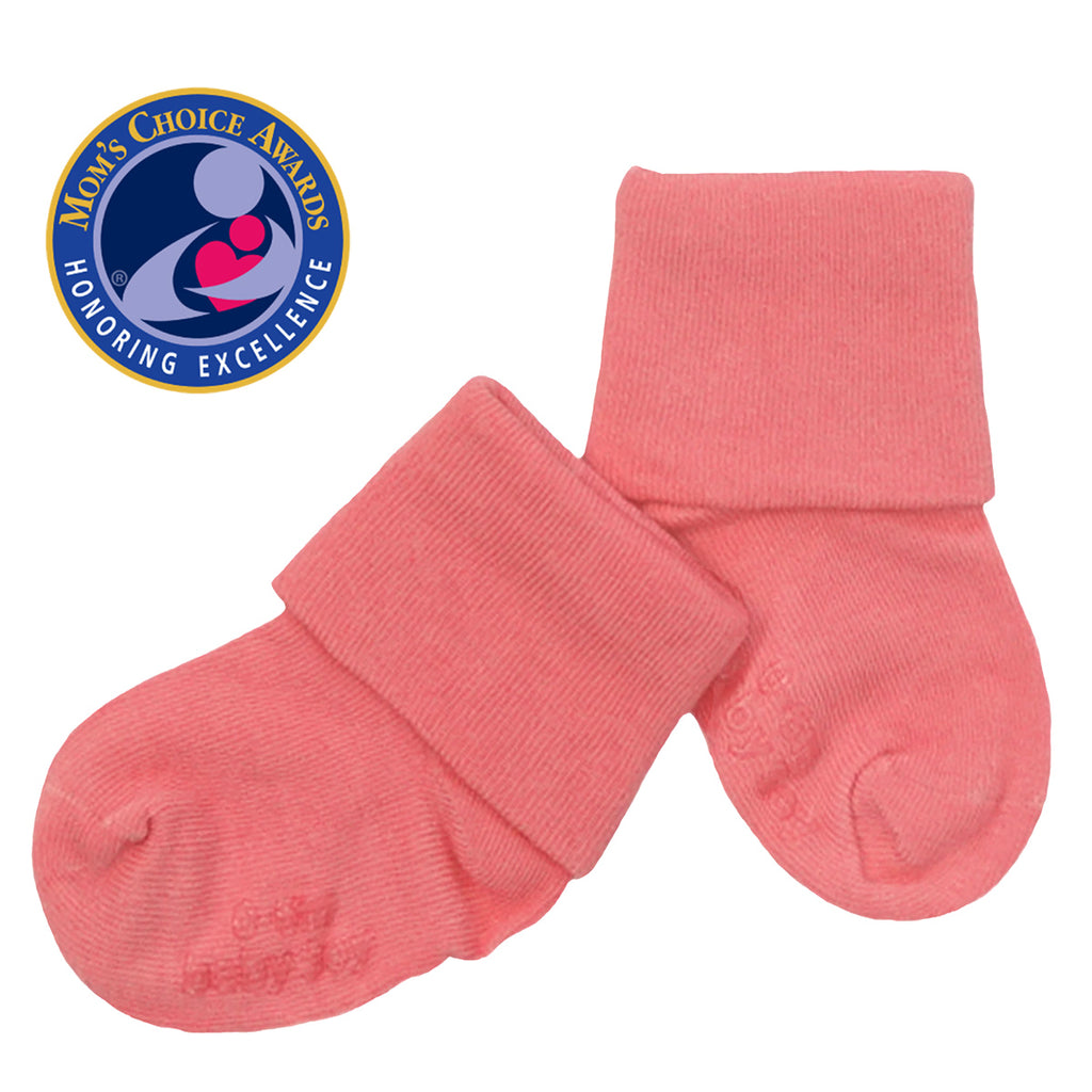 Babysoy Baby Socks Solid color 6-12 Months in pink lemon