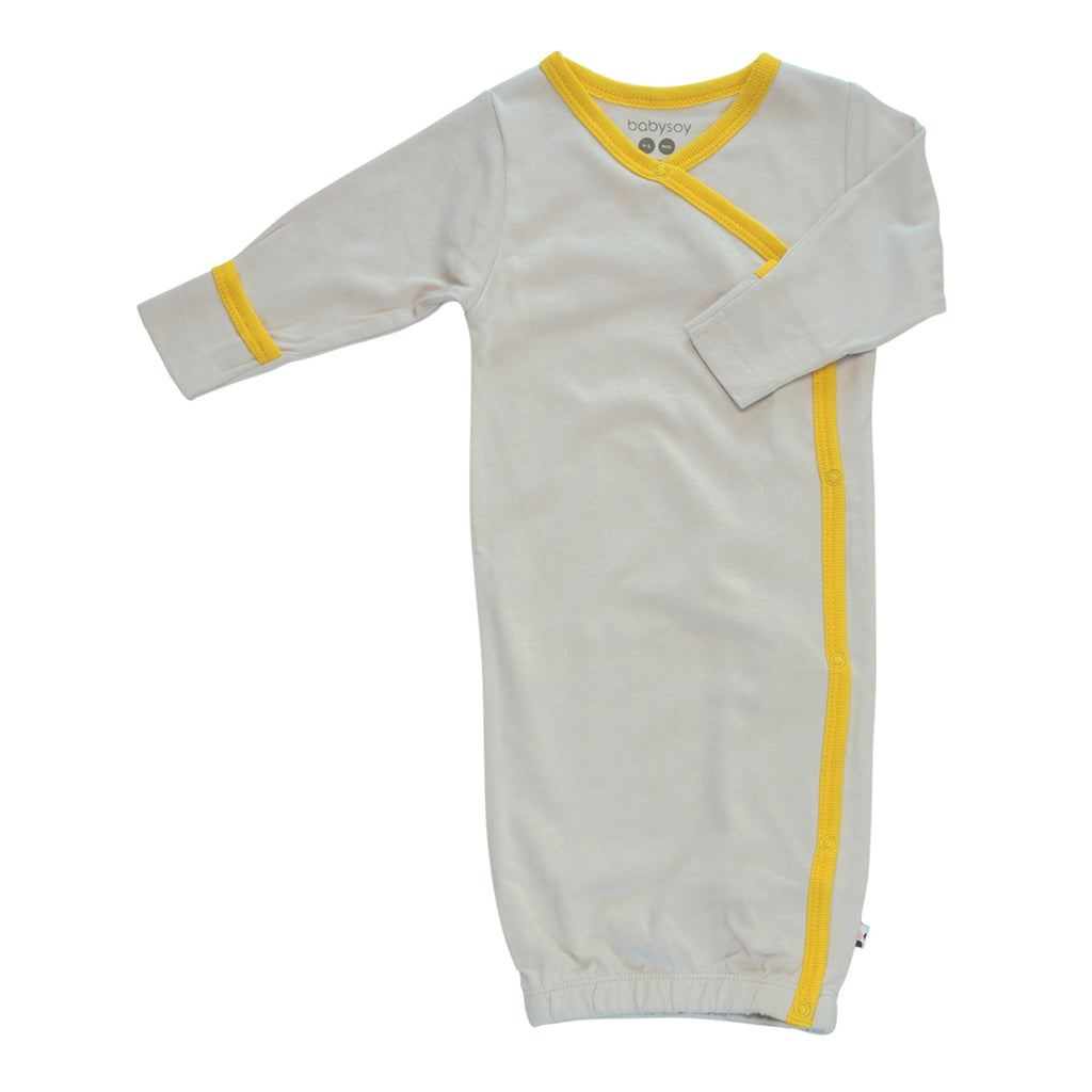 Organic Baby Infant Newborn Kimono Snap Gown/Sleeper Sack Bundler Cloud Grey 3-6 Months