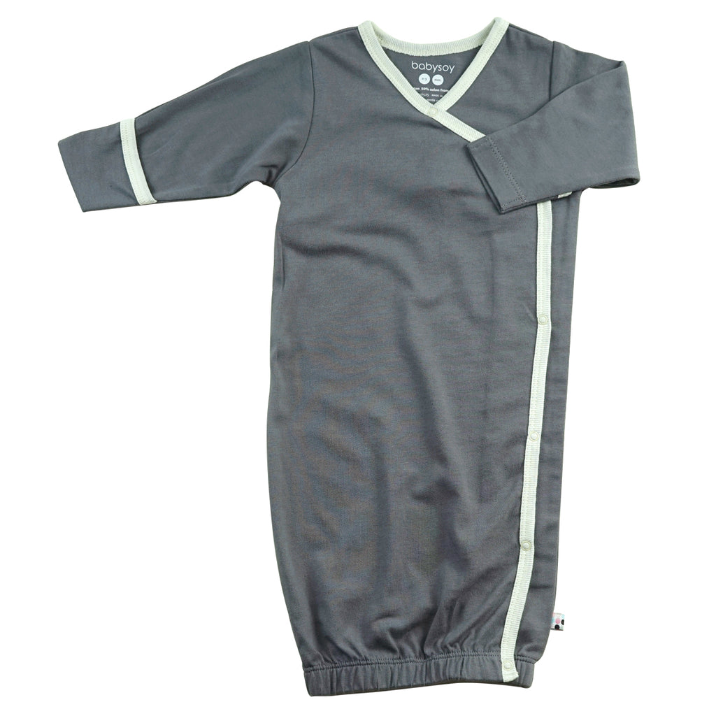 Organic Baby Infant Newborn Kimono Gown/Sleeper Sack Bundler Dark Grey
