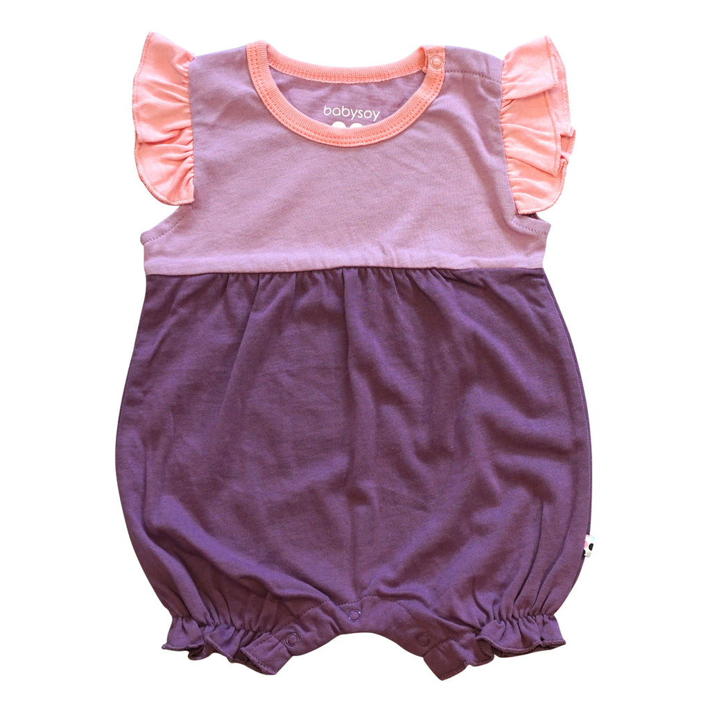 Baby Girl Color Block Princess Tank Romper Bodysuit Onesie lavender, purple, pink