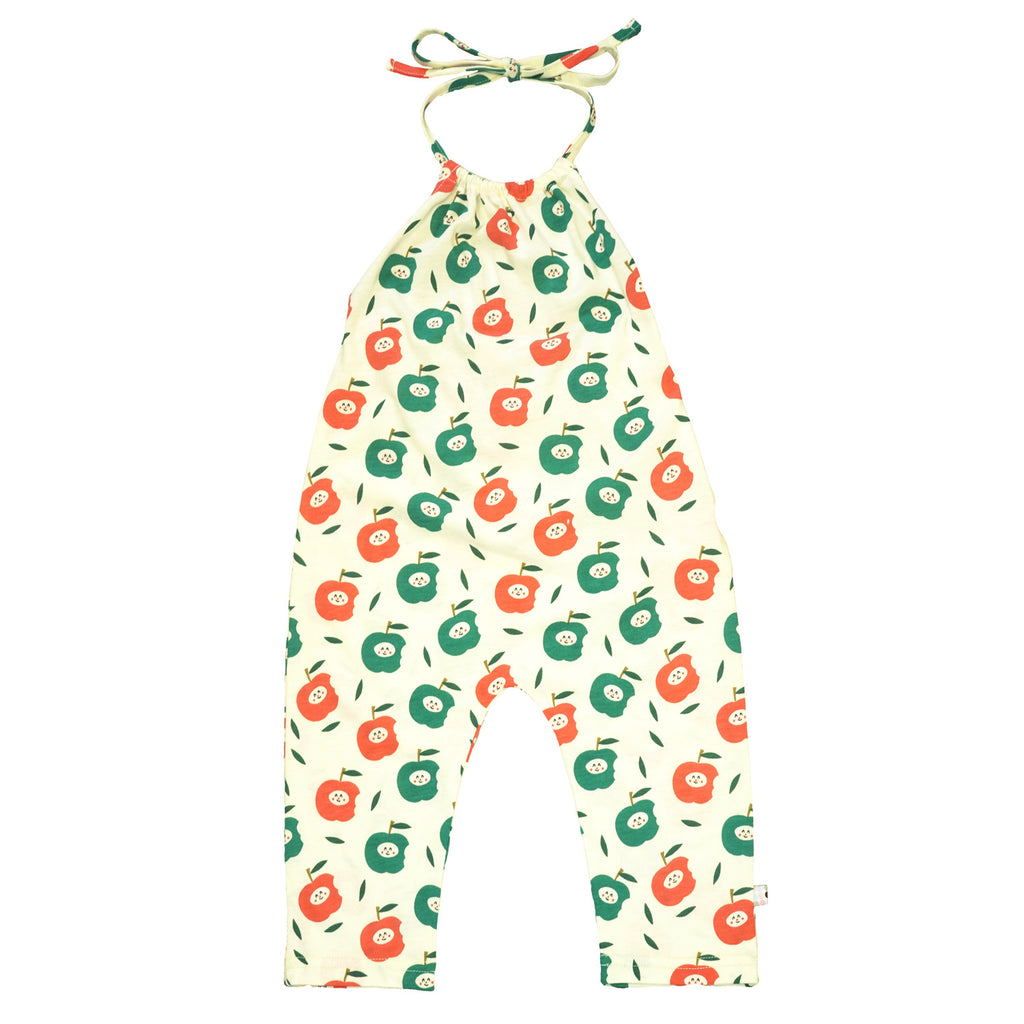 Organic Baby girl Toddler Pattern Halter Romper for summer 2T apples