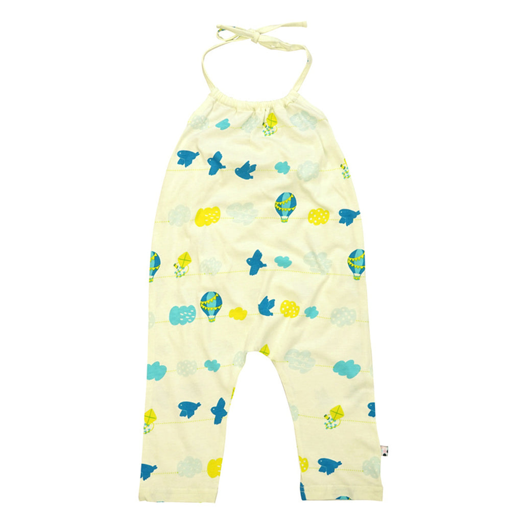 Organic Baby girl Toddler Pattern Halter Romper for summer 3T sky