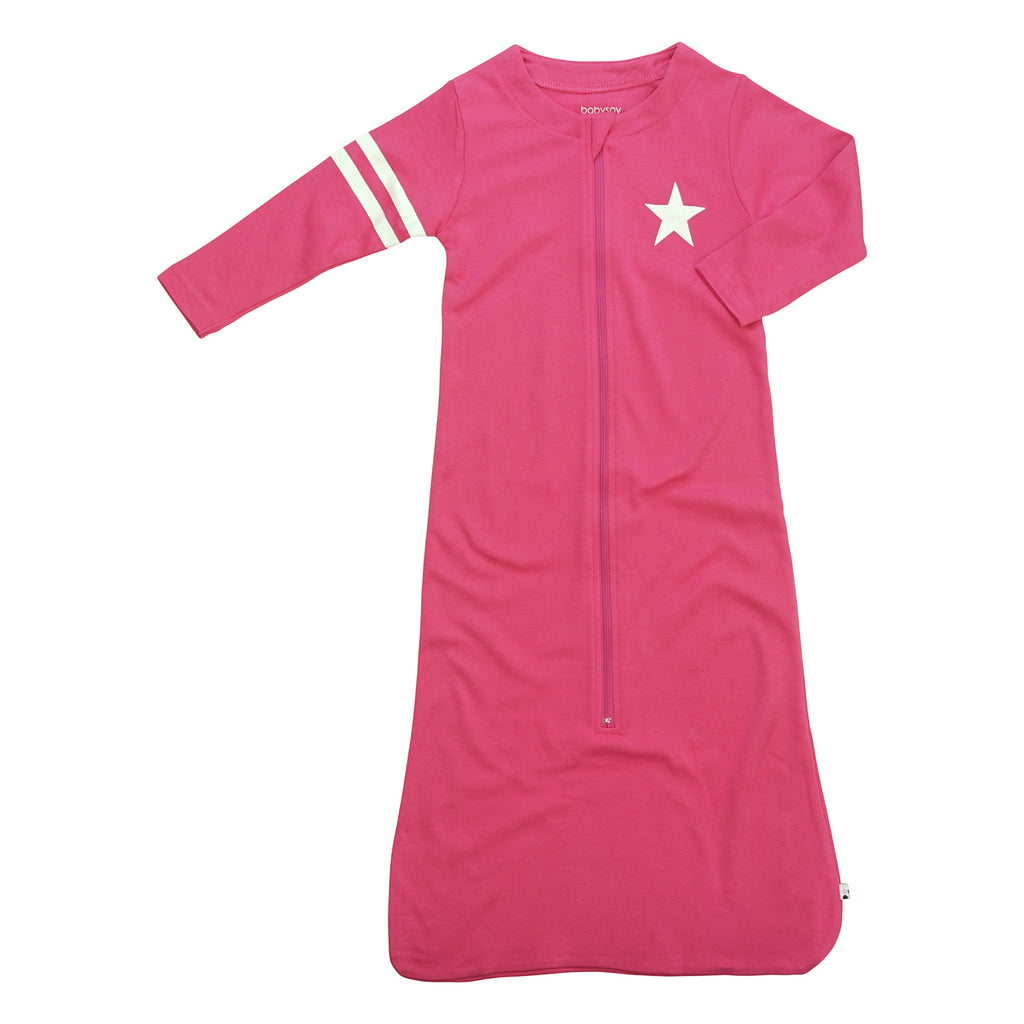 All-Star Long Sleeve Sleeper Sacks Baby wearable blanket with sleeves in pink berry