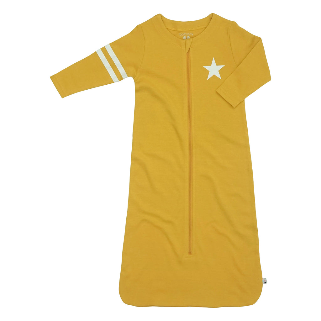 All-Star Long Sleeve Sleeper Sacks Baby wearable blanket with sleeves in mustard yellow