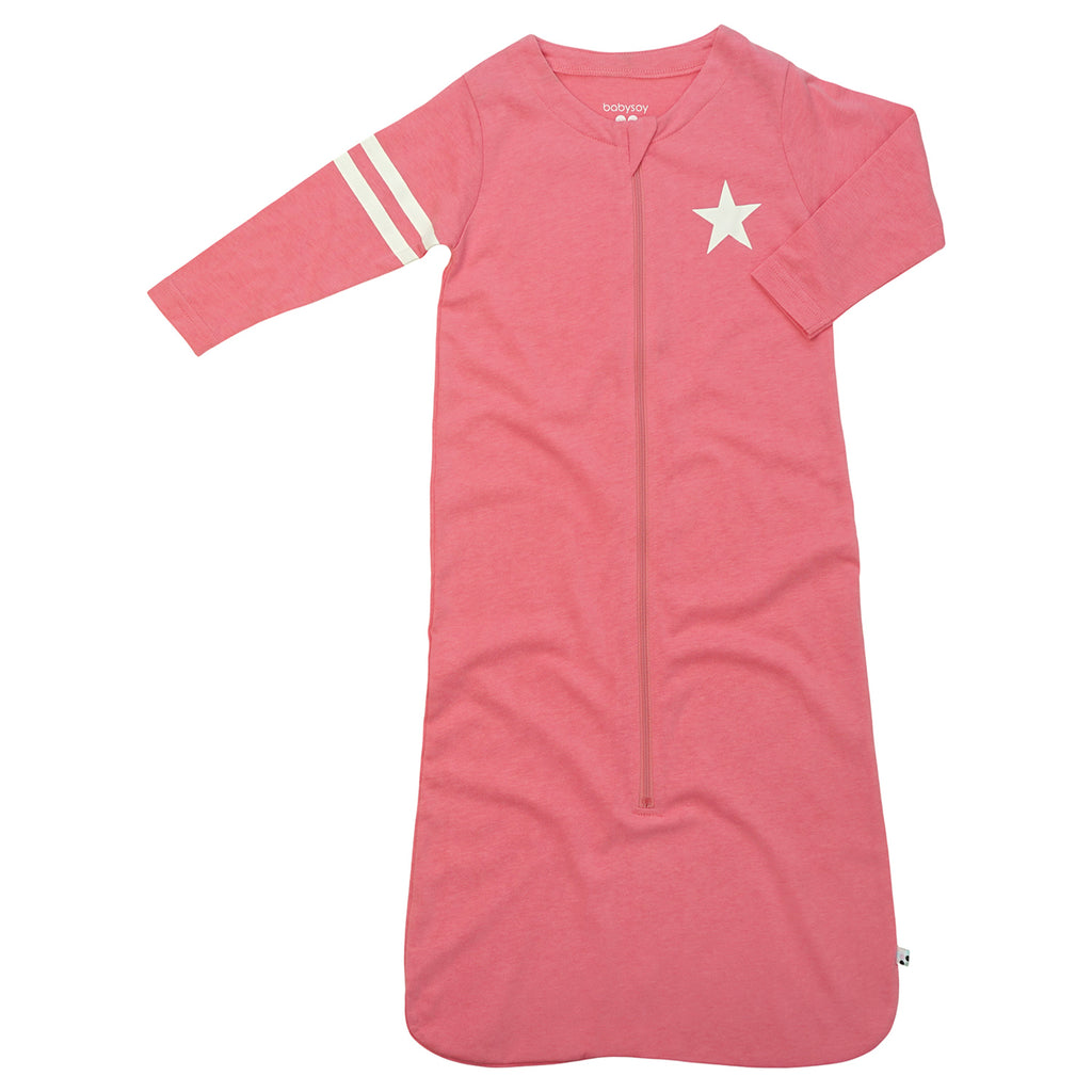 All-Star Long Sleeve Sleeper Sacks Baby wearable blanket with sleeves in pink lemon