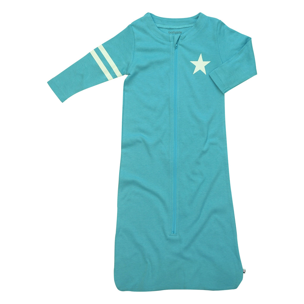 All-Star Long Sleeve Sleeper Sacks Baby wearable blanket with sleeves in ocean blue
