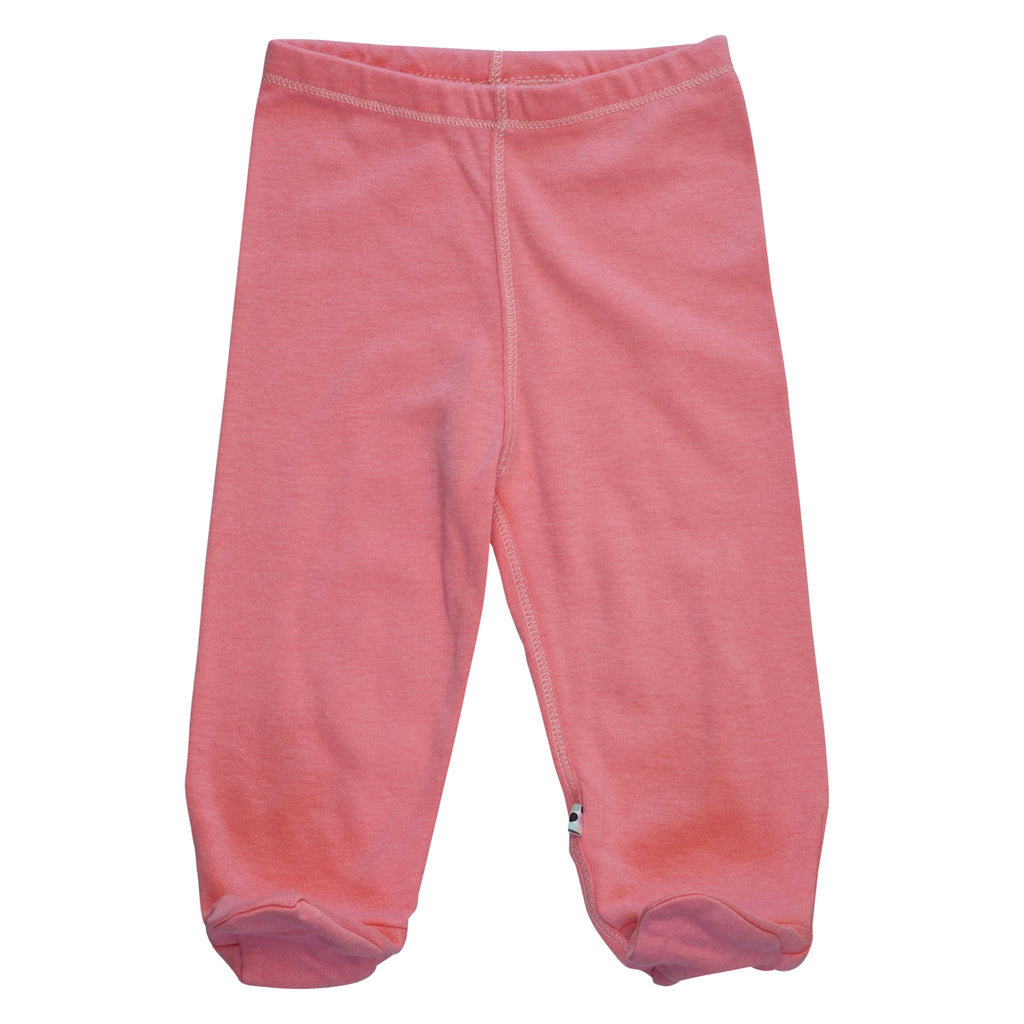 baby organic footie pants pants with feet 6-12 months in rose pink