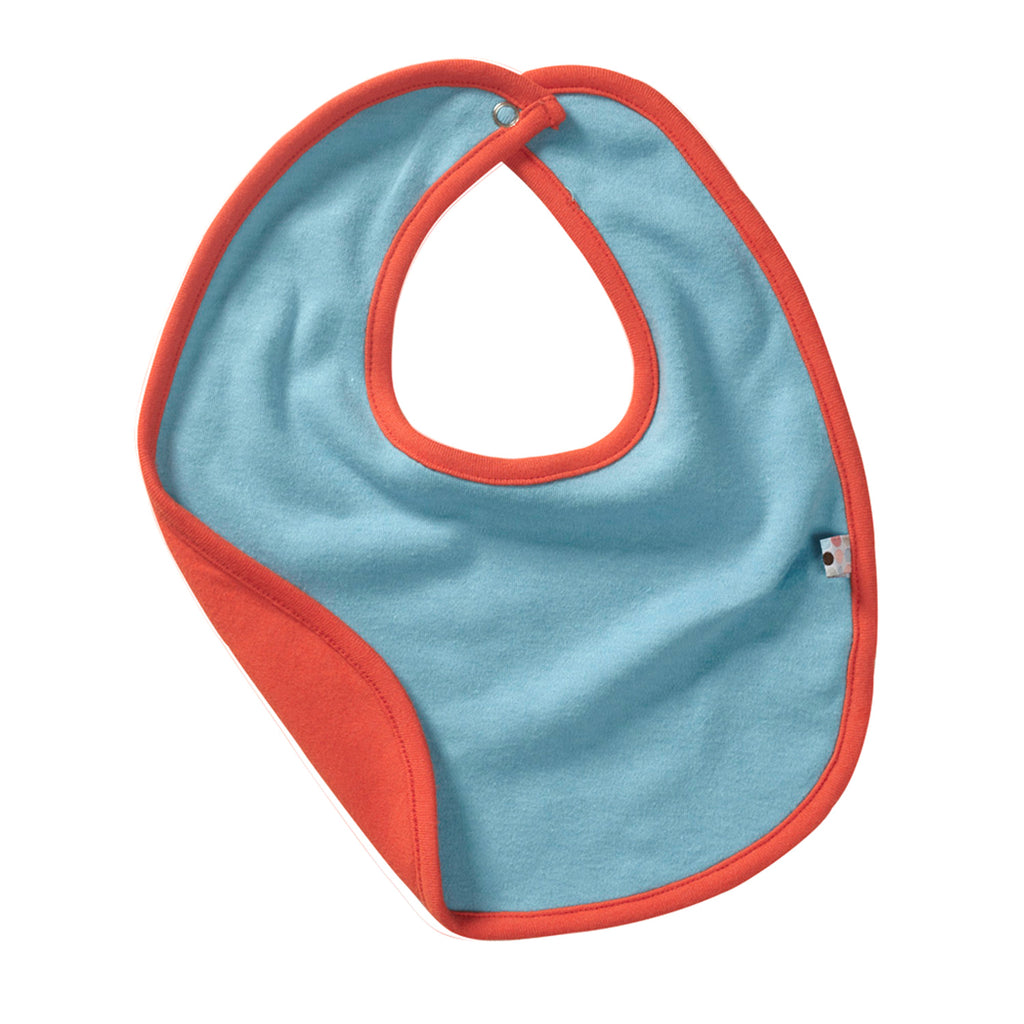 Babysoy Eco Bibs in blue and red