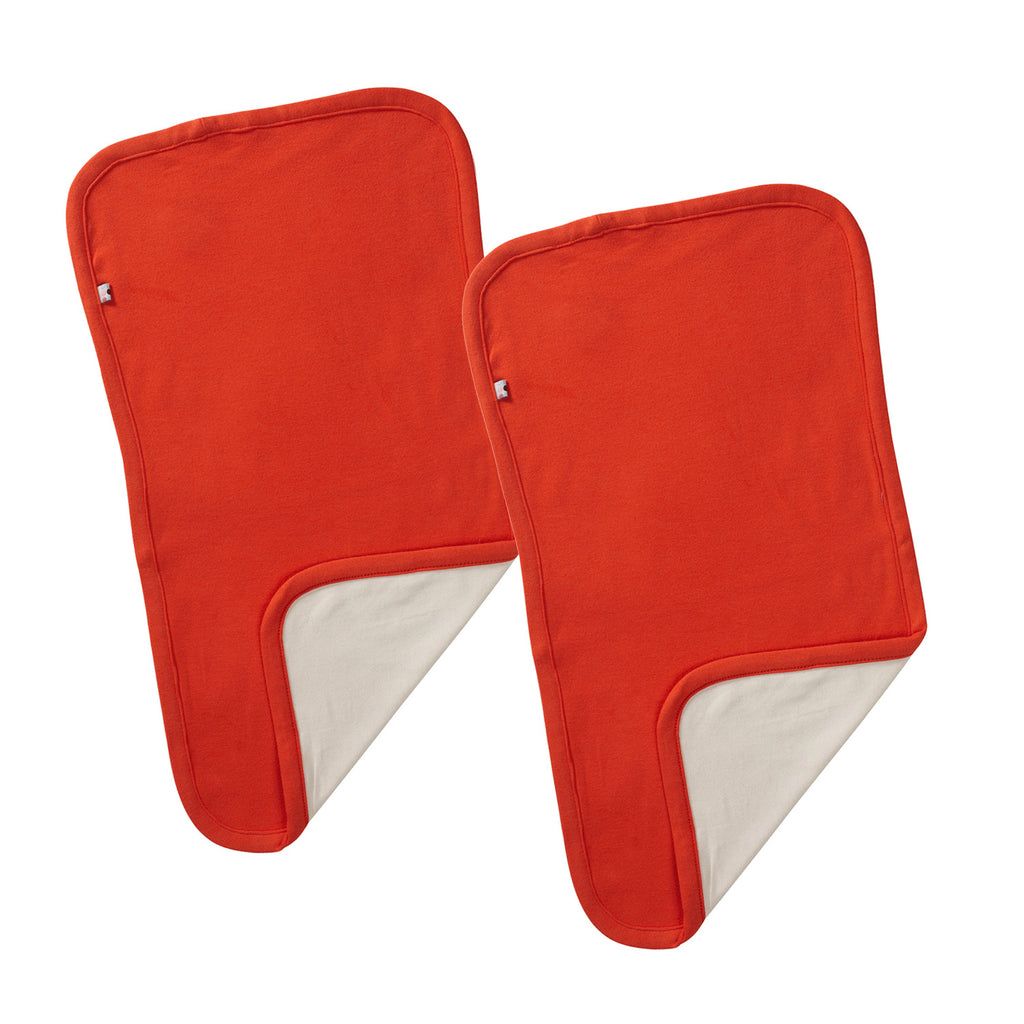 Modern Solid Colored Burpie/Burp Cloth Sets in tomato red