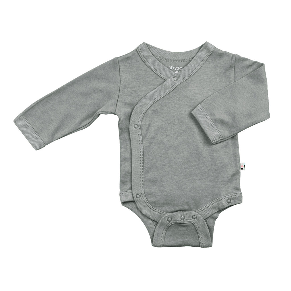 Organic baby onesie in grey