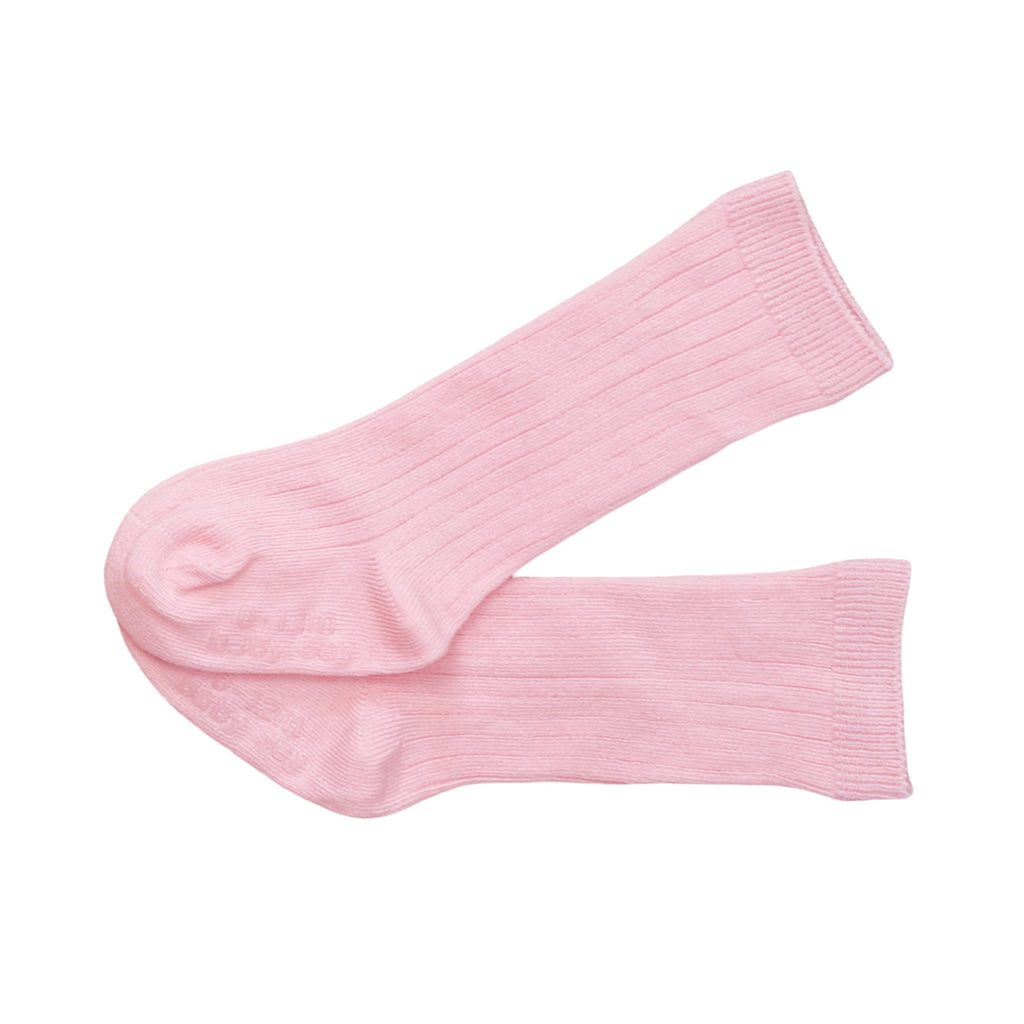 babysoy baby & toddler knee high socks with gripper baby girl baby pink 12-24 months