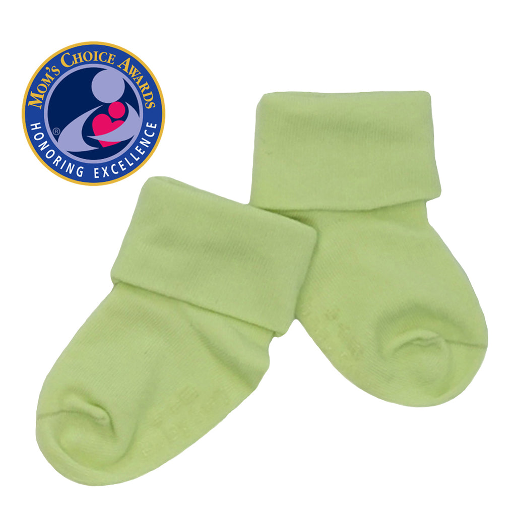 newborn unisex stay on socks in green 6-12 months