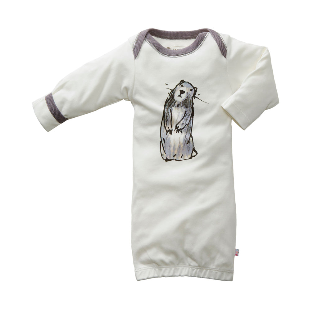 Babysoy x Jane Goodall - Marmot Collection long sleeve gown sleep sack with mittens