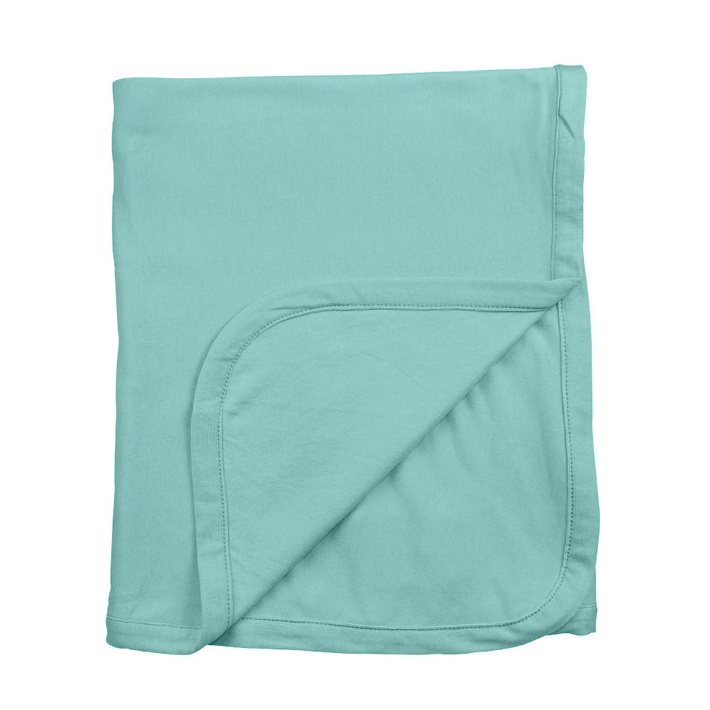 Modern Solid Colored Reversible security Blankets in harbor blue green
