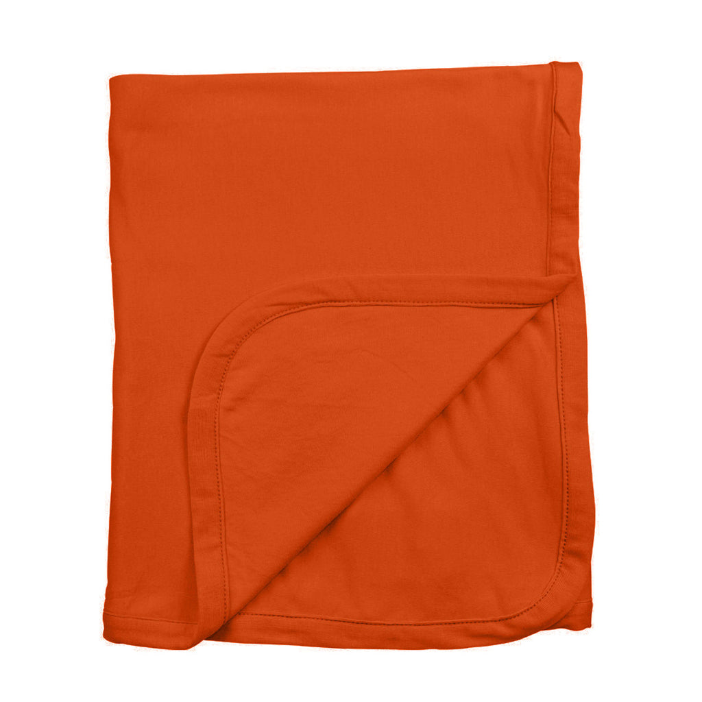 Modern Solid Colored Reversible Blankets in persimmon
